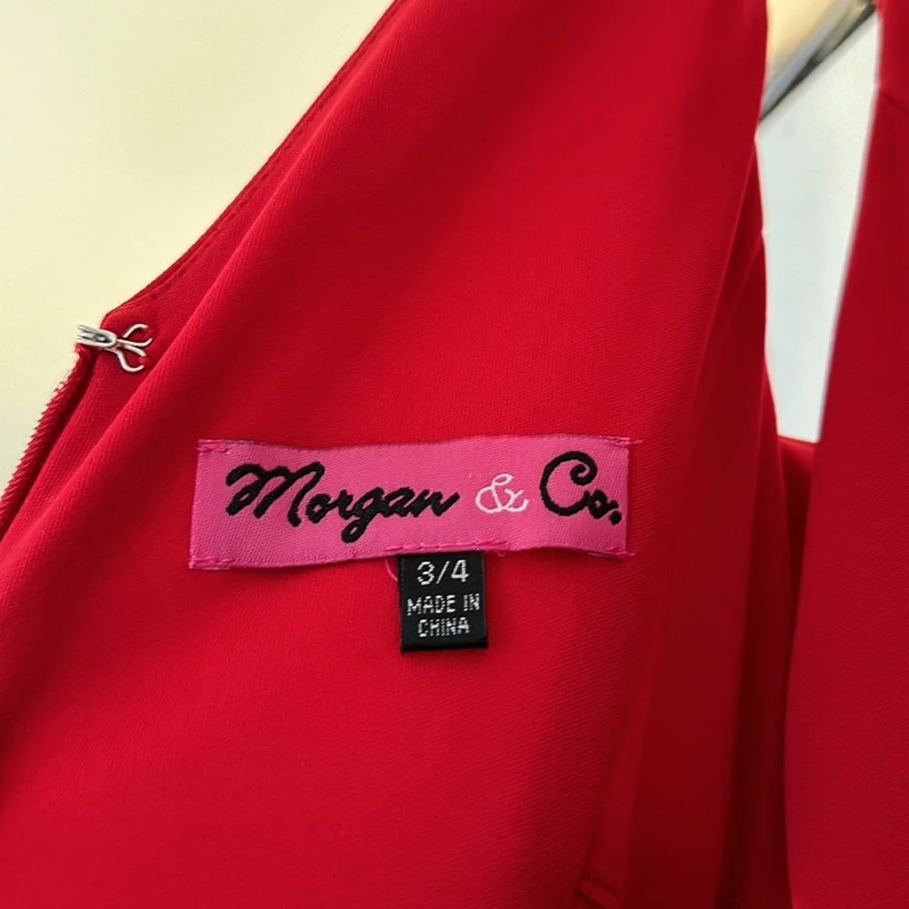 Red Gown with Mesh Cut outs - Picture 7 of 14